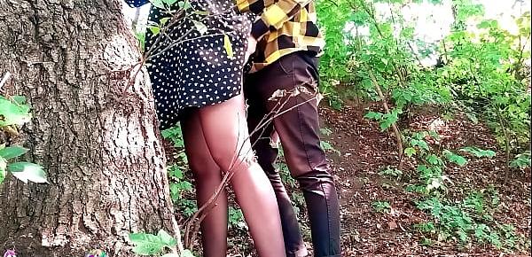  Sexy Teen Deepthroat and Dogging Cock Boyfriend in the Forest